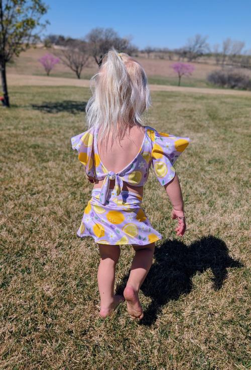 Tie back top with Bell shoulders